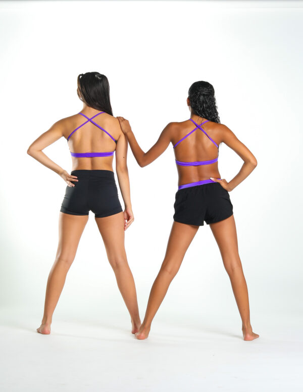 All Black Crossed Waistband Shorts #237 - Image 5